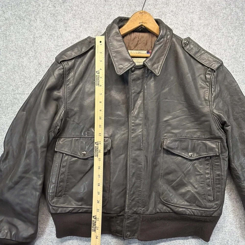 Vintage Schott Bros NYC A-2 Leather Flight Bomber Jacket Mens Size 48 USA